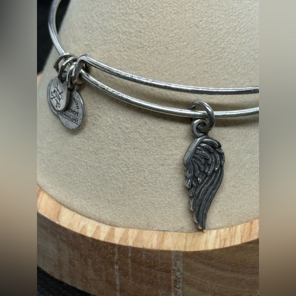 Alex and Ani Silver Bracelet with Wing Charm - Picture 2 of 7